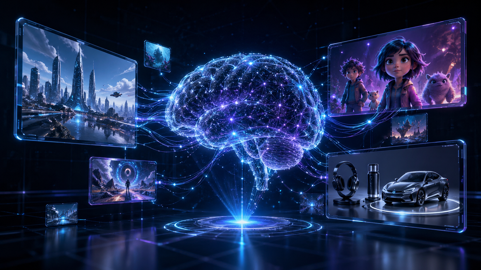 cerebro digital generando vídeos